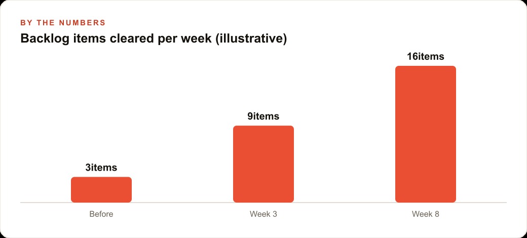 Backlog items cleared per week (illustrative)