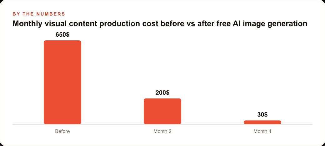 Monthly visual content production cost before vs after free AI image generation