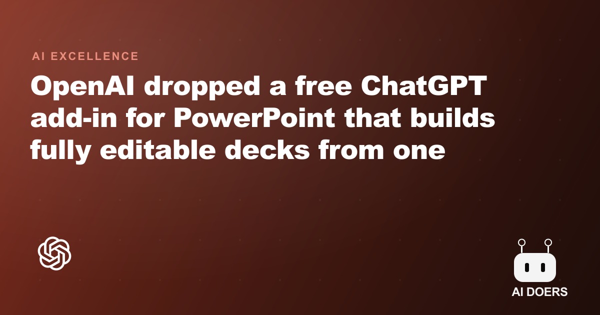 ChatGPT in PowerPoint: The Free Add-In That Builds Editable Decks