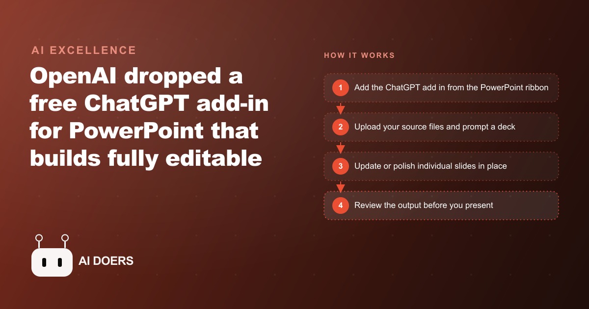 ChatGPT in PowerPoint: The Free Add-In That Builds Editable Decks