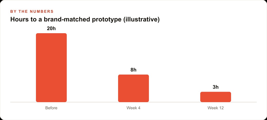 Hours to a brand-matched prototype (illustrative)