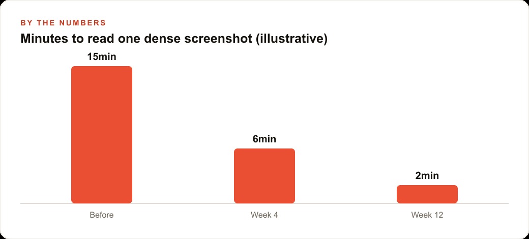 Minutes to read one dense screenshot (illustrative)