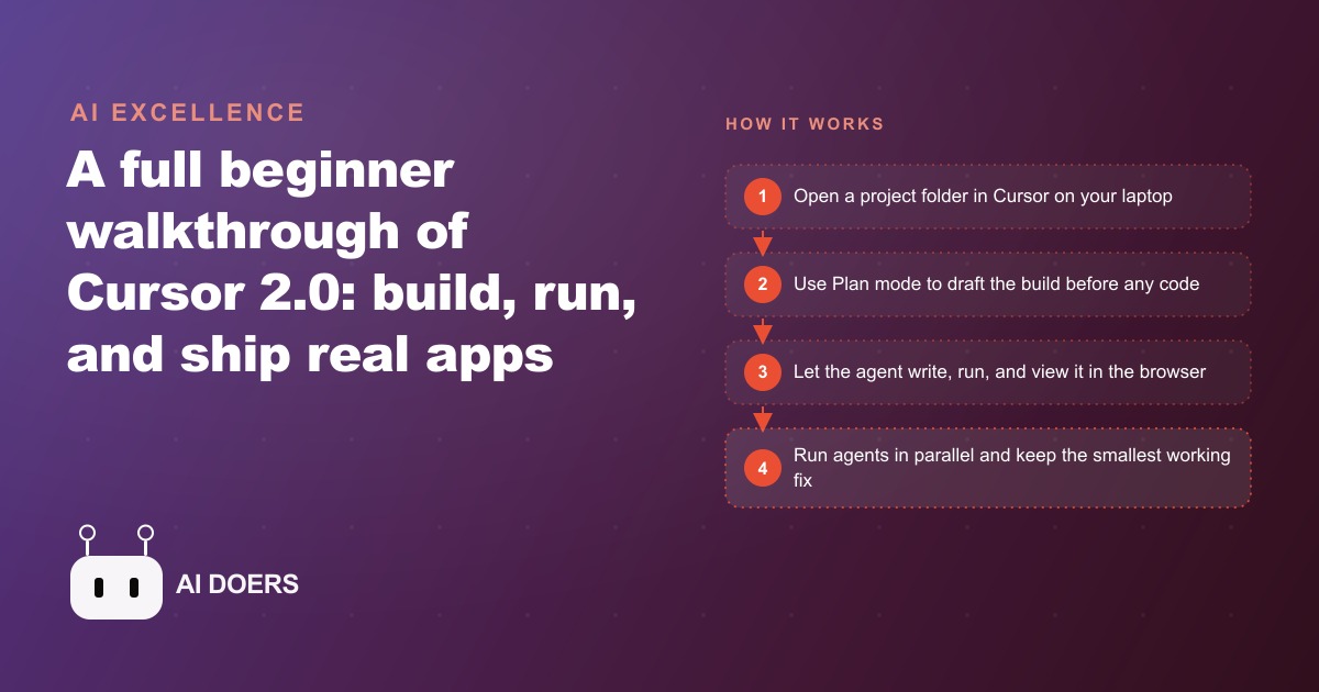 Cursor 2.0 for Beginners: Build and Ship Real Apps With AI