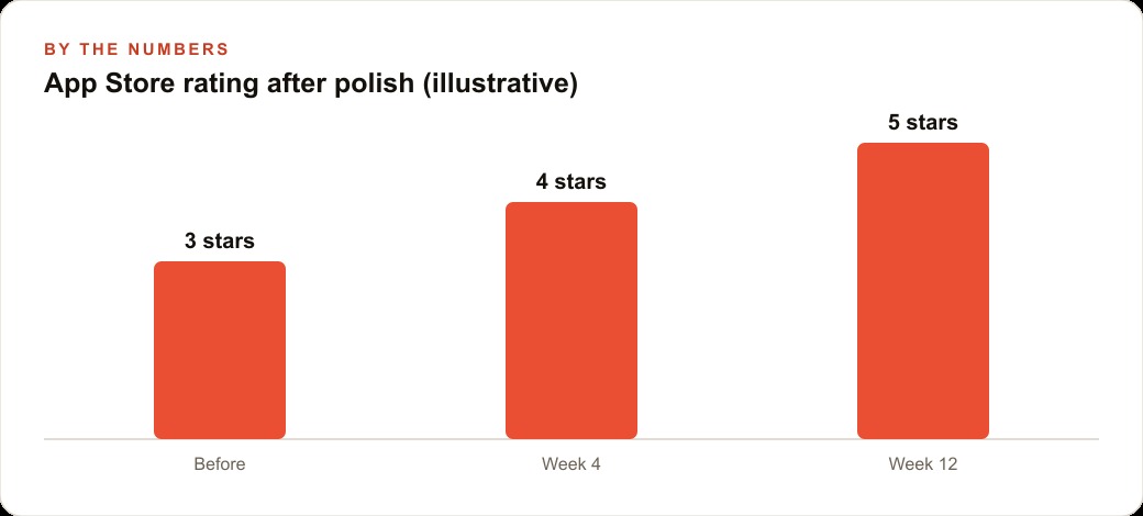 App Store rating after polish (illustrative)