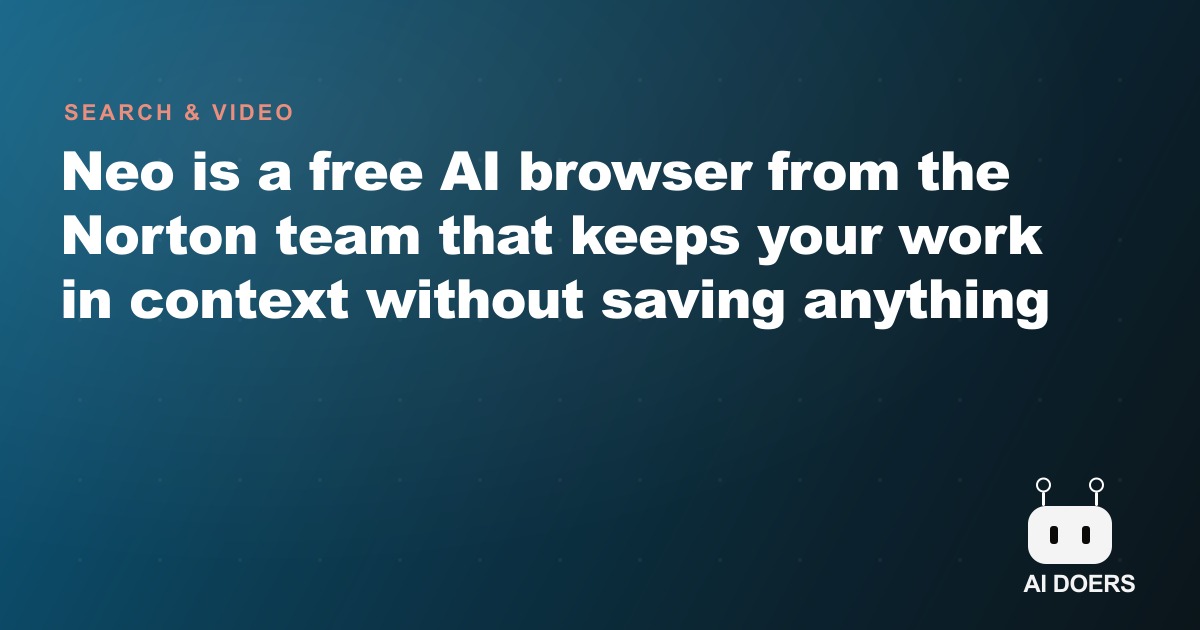 Neo Is The AI Browser That Puts Privacy First