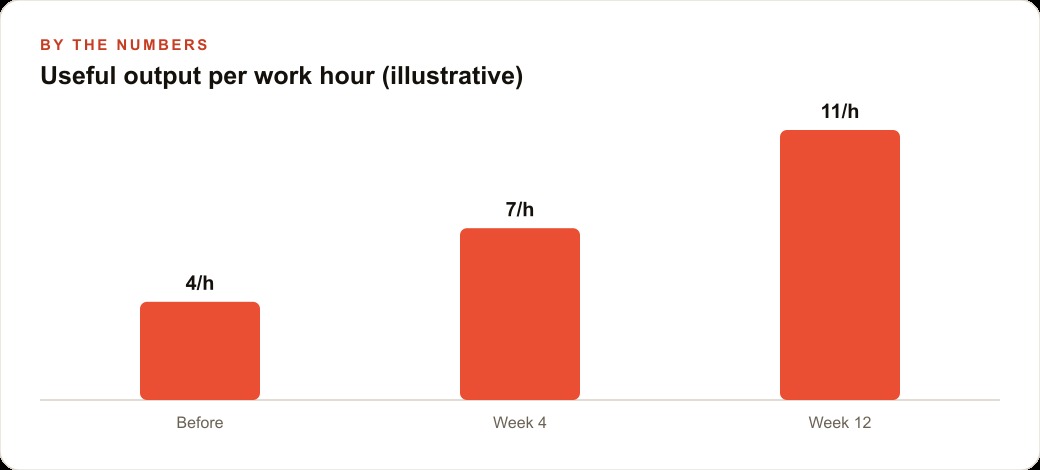 Useful output per work hour (illustrative)