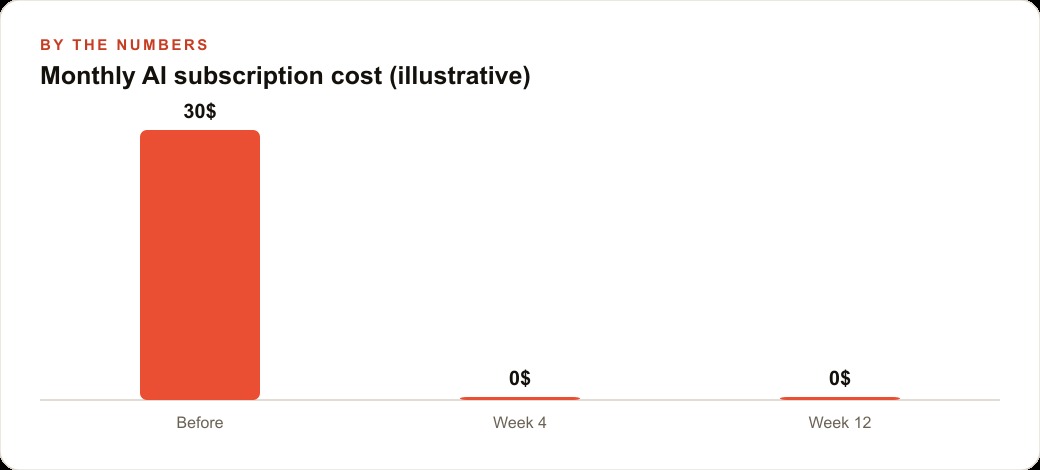 Monthly AI subscription cost (illustrative)