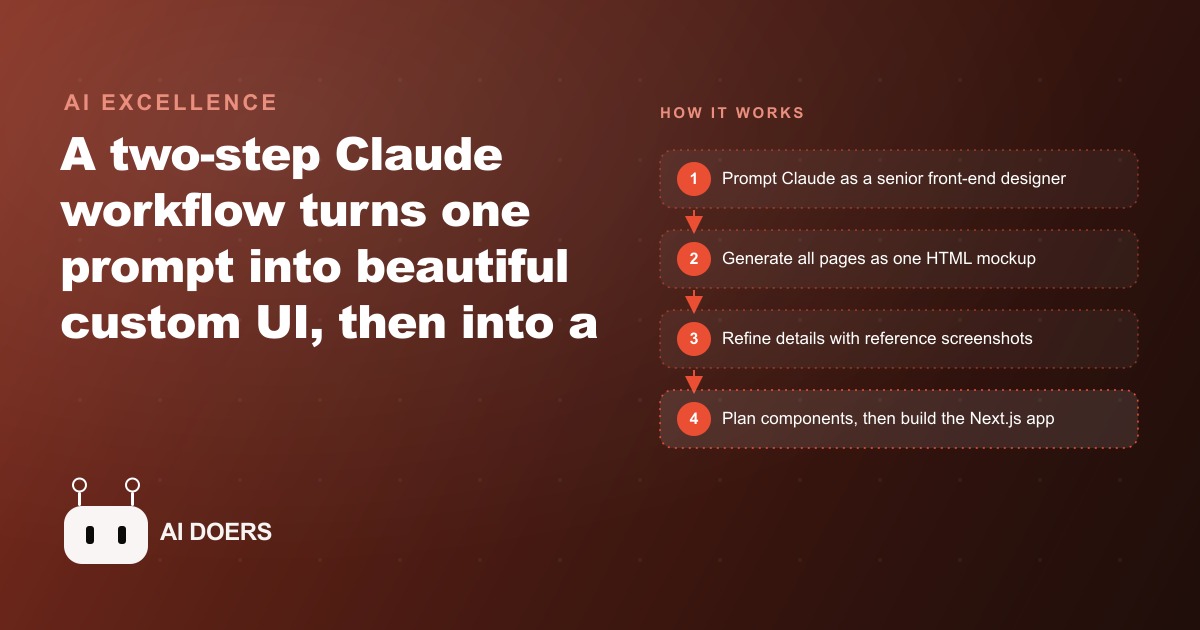 The Claude UI Workflow: One Prompt to a Real Next.js App