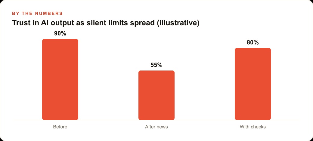 Trust in AI output as silent limits spread (illustrative)